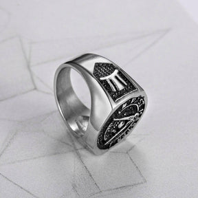 Past Master Blue Lodge Ring - Titanium Steel