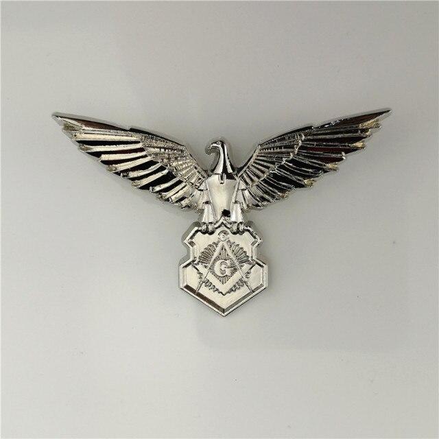 Master Mason Blue Lodge Lapel Pin - Eagle Dividers Trisquare Silver & Gold