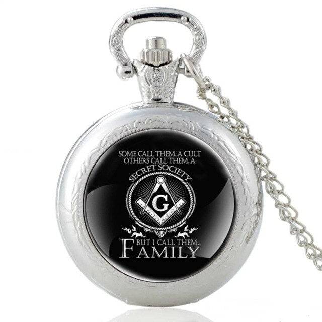 Master Mason Blue Lodge Pocket Watch - Some Call Them A Cult I Call Them Family Gold/Silver/Black