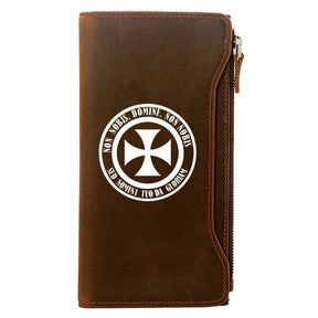 Knights Templar Commandery Wallet - Genuine Leather Crusader Cross