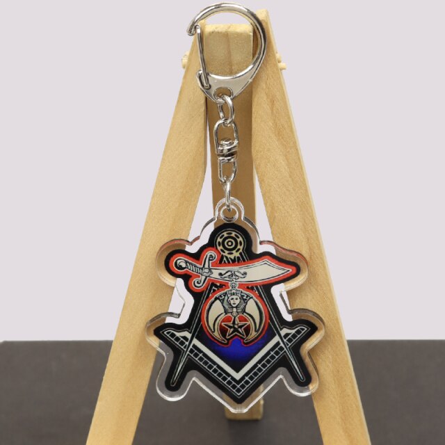 Master Mason Blue Lodge Keychain - Multiple Colors Square and Compass G - Bricks Masons