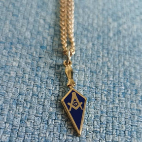 Master Mason Blue Lodge Necklace - Square and Compass G Blue Trowel