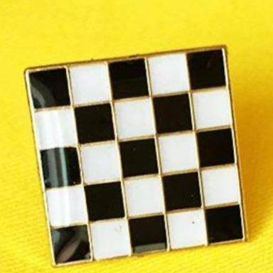 Masonic Lapel Pin - 2pcs Checkered Black & White