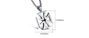 Knights Templar Commandery Necklace - Double Maltese Cross