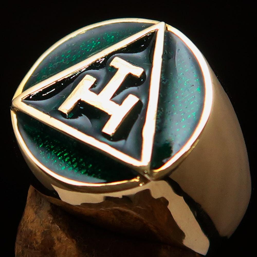 Royal Arch Chapter Ring - Green Solid Brass - Bricks Masons