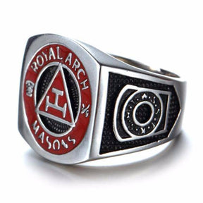 Royal Arch Chapter Ring - Titanium Steel - Bricks Masons