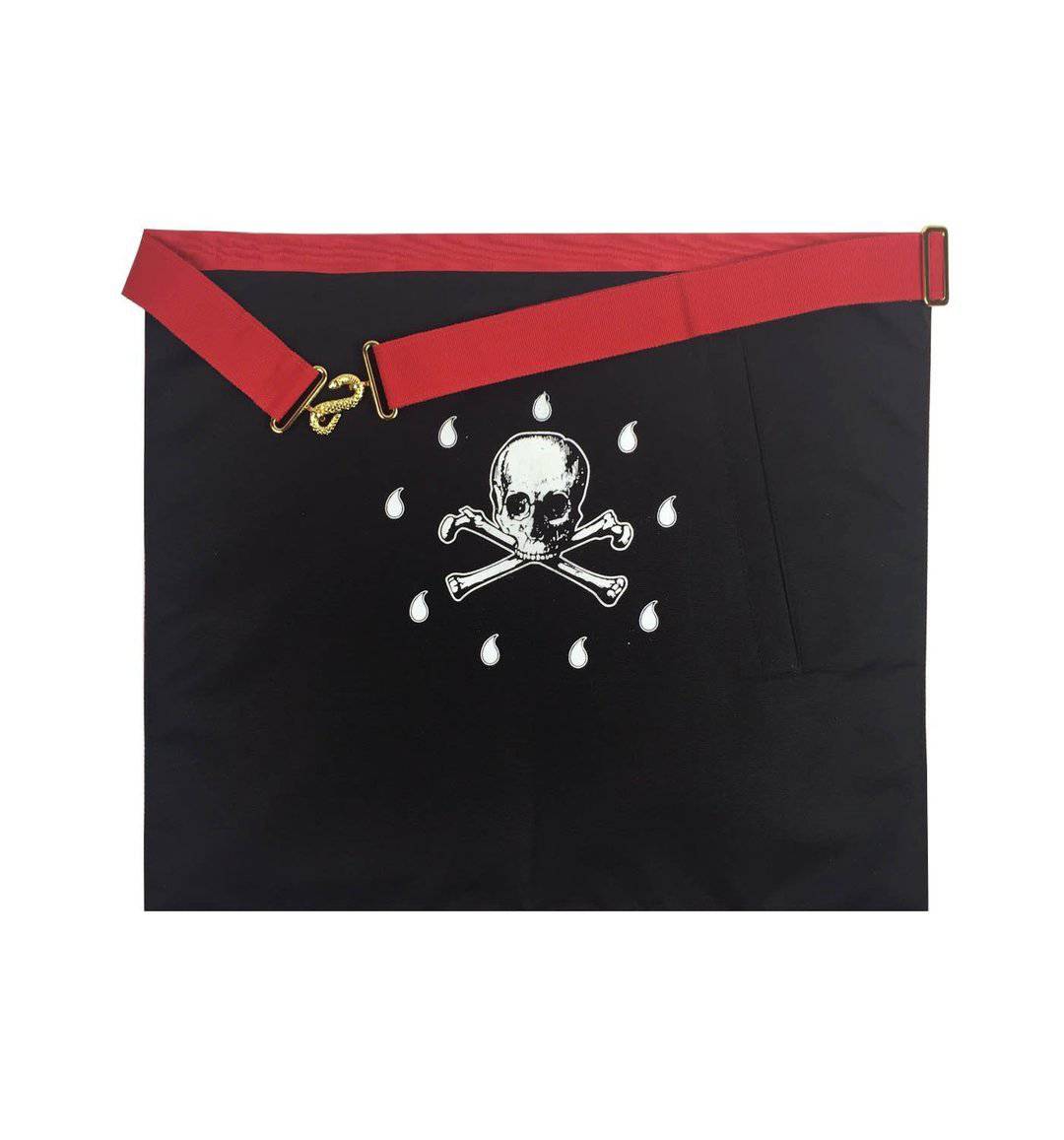 Senior Warden Scottish Rite Apron - Red Moire - Bricks Masons