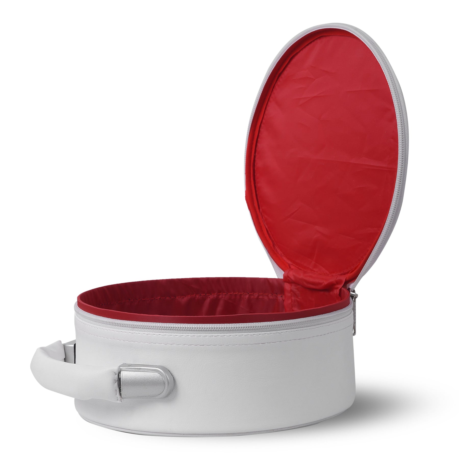 Masonic Crown Cap Case - Imitation White Leather With Solid Handle - Bricks Masons