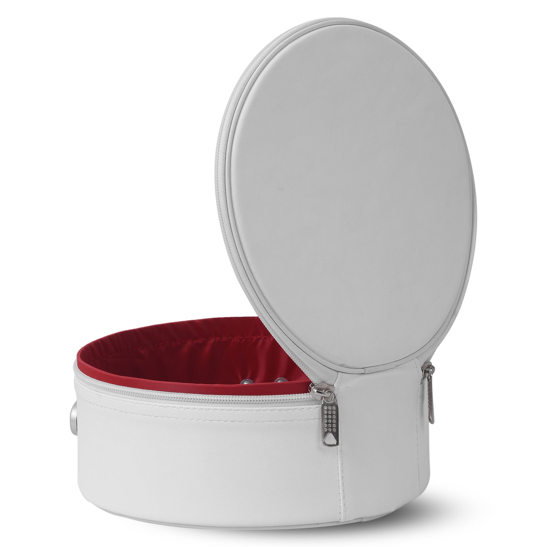 Masonic Crown Cap Case - Imitation White Leather With Solid Handle - Bricks Masons