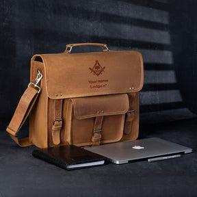 Widows Sons  Briefcase - Genuine Cow Leather - Bricks Masons