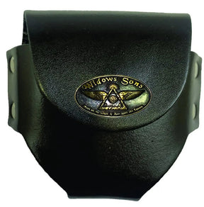 Widows Sons Snuff Can Holder - Genuine Leather & Belt Loop With Rivets - Bricks Masons