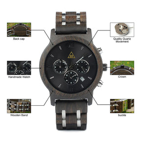 33rd Degree Scottish Rite Wristwatch - Various Wood Colors - Bricks Masons