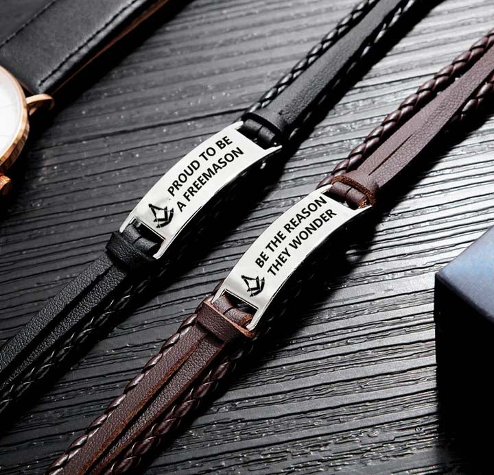 Past Master Blue Lodge Bracelet - Black & Brown - Bricks Masons