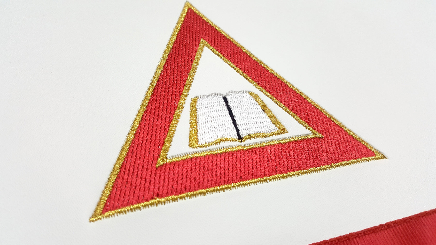 Chaplain Royal Arch Chapter Apron - Red Machine Embroidery - Bricks Masons