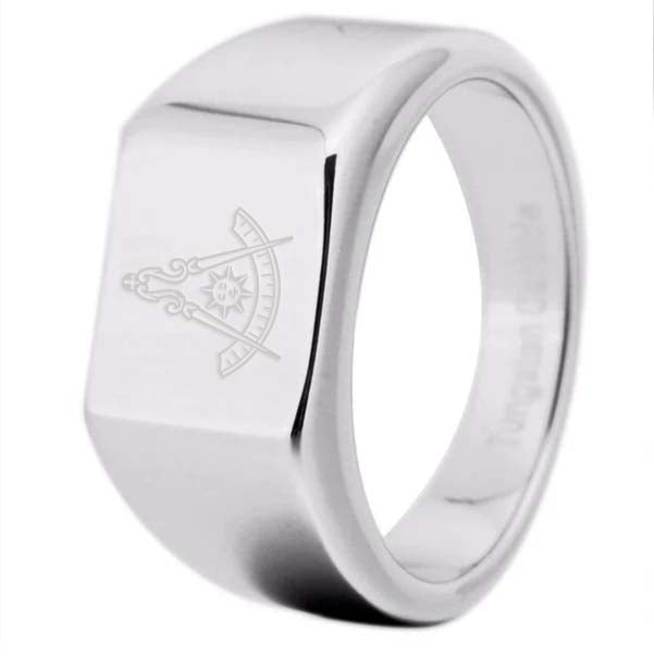 Past Master Blue Lodge California Regulation Ring - 12MM Width Silver - Bricks Masons