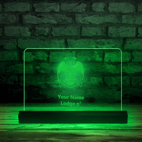 32nd Degree Scottish Rite LED Sign - Wings Down 3D Glowing light - Bricks Masons