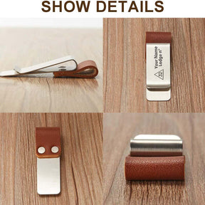 32nd Degree Scottish Rite Pen Holder - Black & Brown Leather - Bricks Masons