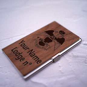 33rd Degree Scottish Rite Business Card Holder - Wings Down RFID Protection - Bricks Masons