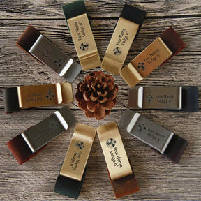 33rd Degree Scottish Rite Pen Holder - Wings Down Leather Brass - Bricks Masons