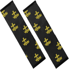 Knights Templar Commandery Seatbelt Cover - White & Gold - Bricks Masons