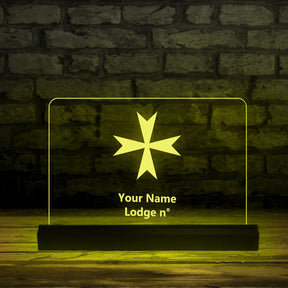 Order Of Malta Commandery LED Sign - 3D Glowing light - Bricks Masons