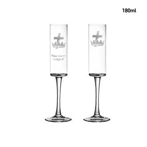 Knights Templar Commandery Champagne Flute - 2 Pieces Set - Bricks Masons