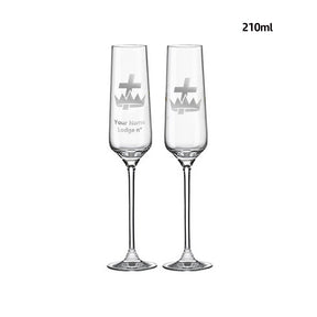 Knights Templar Commandery Champagne Flute - 2 Pieces Set - Bricks Masons