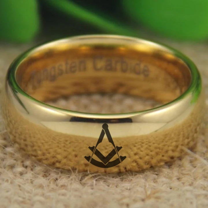 Past Master Blue Lodge Ring - Gold Color - Bricks Masons