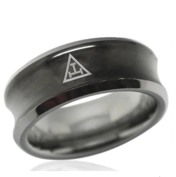 Royal Arch Chapter Ring - Black Concave Tungsten - Bricks Masons