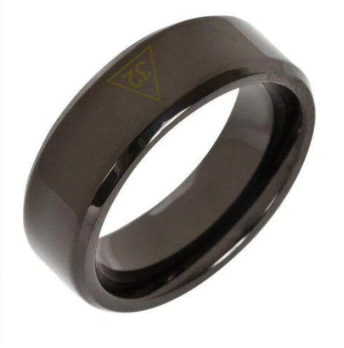 32nd Degree Scottish Rite Ring - Tungsten Carbide - Bricks Masons