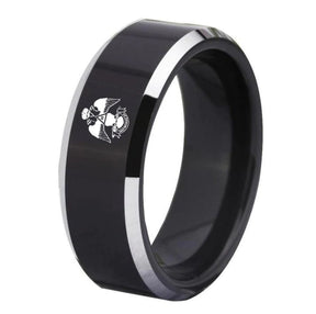 33rd Degree Scottish Rite Ring - Wings Down Black Tungsten - Bricks Masons