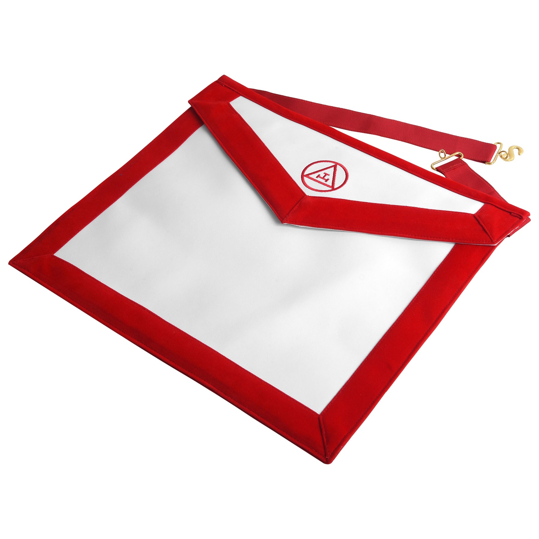 Royal Arch Chapter Apron - Red with Triple Tau Insignia - Bricks Masons