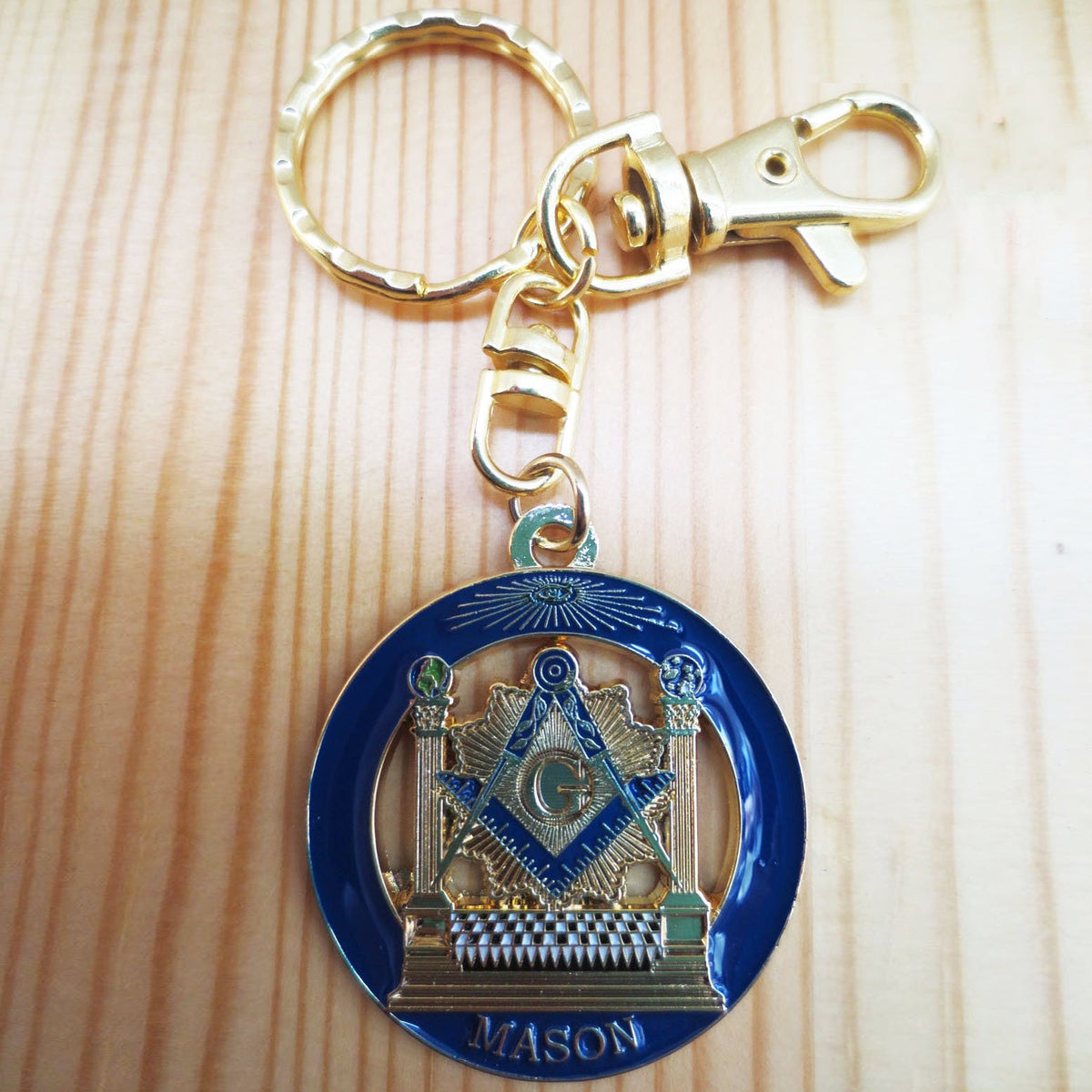 Pillars Lodge Mason Masonic Key Chain - Bricks Masons