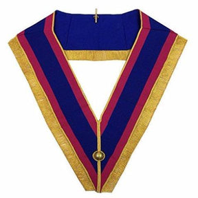 Provincial Mark Collar - Pink & Blue with Gold Fringe - Bricks Masons