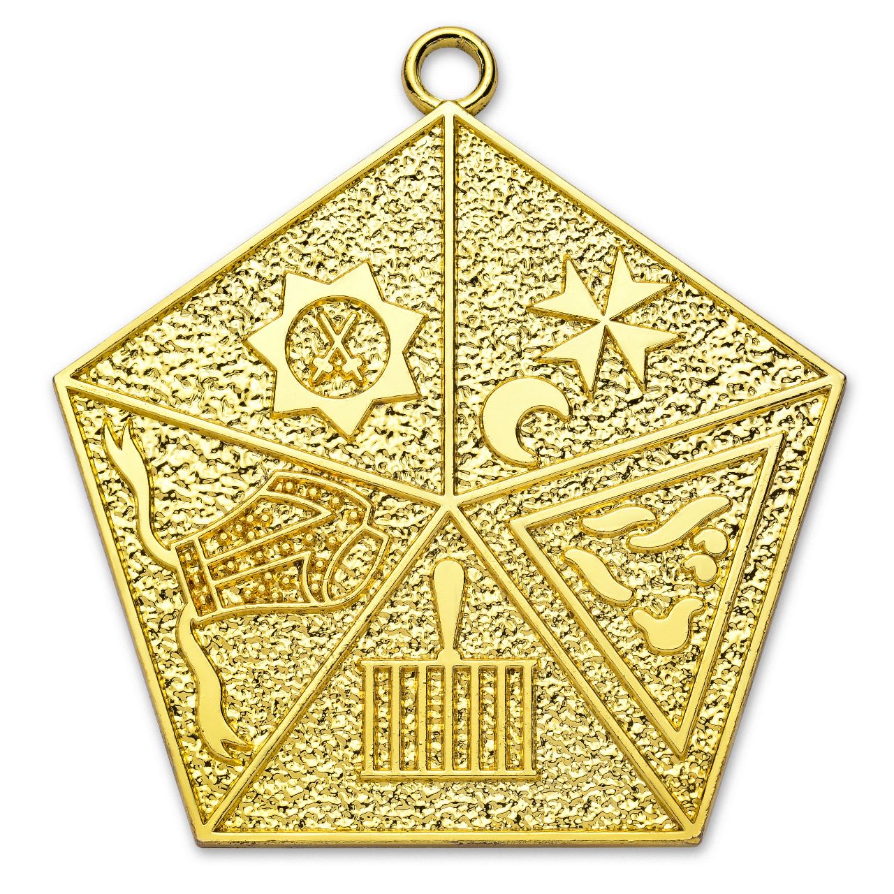 Past Master Allied Masonic Degrees Collarette Jewel - Gold Plated - Bricks Masons