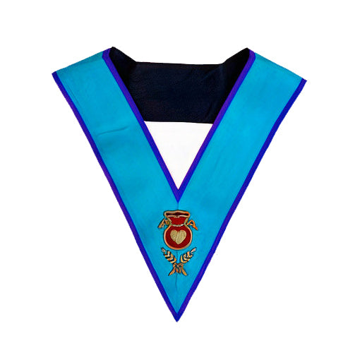 Almoner Memphis Misraim French Regulation Officer Collar - Hand Embroidery - Bricks Masons
