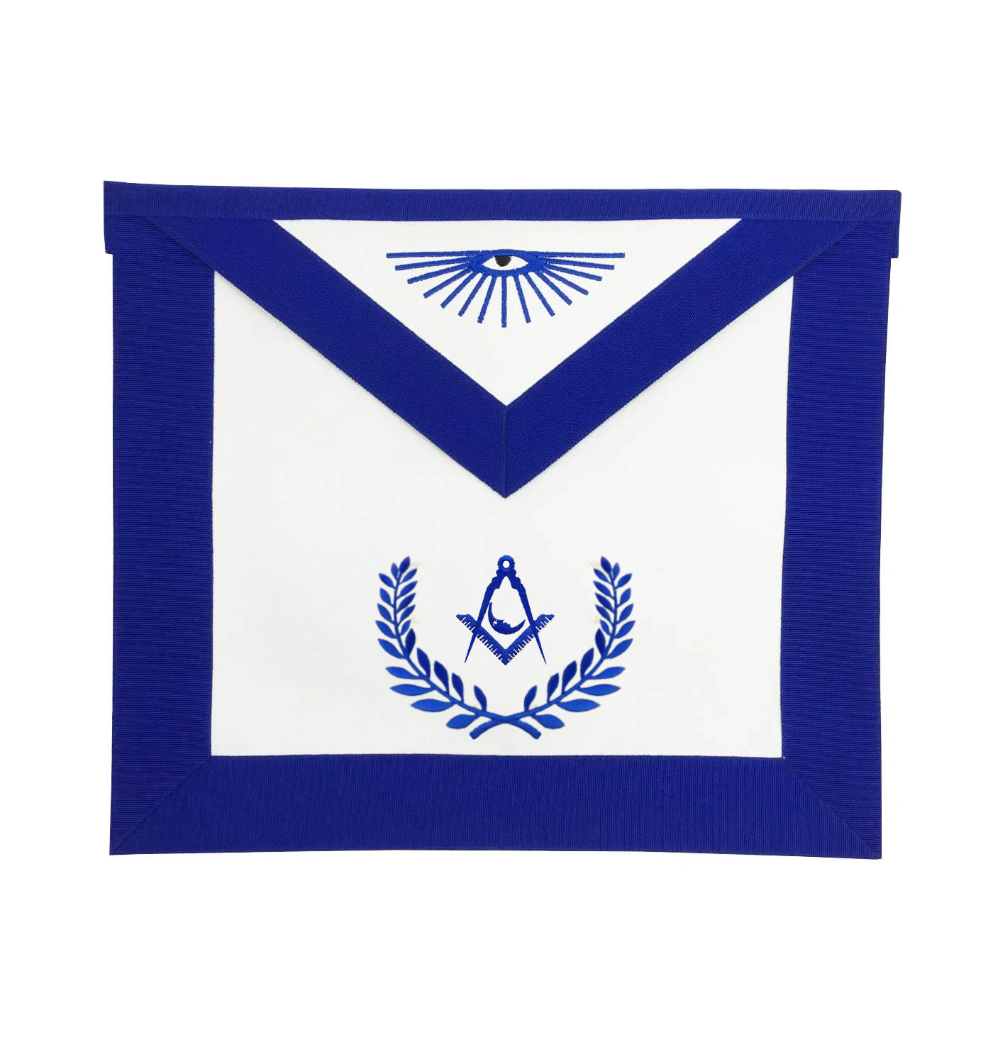 Junior Deacon Blue Lodge Officer Apron - Royal Blue with Wreath - Bricks Masons