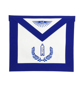 Junior Warden Blue Lodge Officer Apron - Royal Blue with Wreath - Bricks Masons