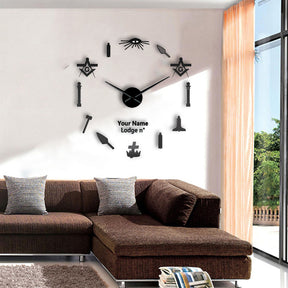 Knights Templar Commandery Clock - Frameless Design - Bricks Masons