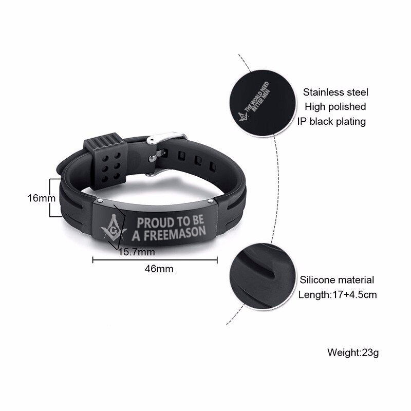 Master Mason Blue Lodge Bracelet - Stainless Steel - Bricks Masons