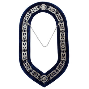 Masonic Master Mason "G" Chain Collar - Gold/Silver on Blue + Free Case - Bricks Masons
