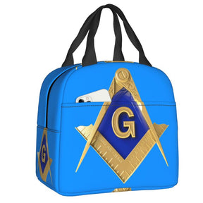 Master Mason Blue Lodge Lunch Bag - Thermal Insulated (Multiple Colors) - Bricks Masons
