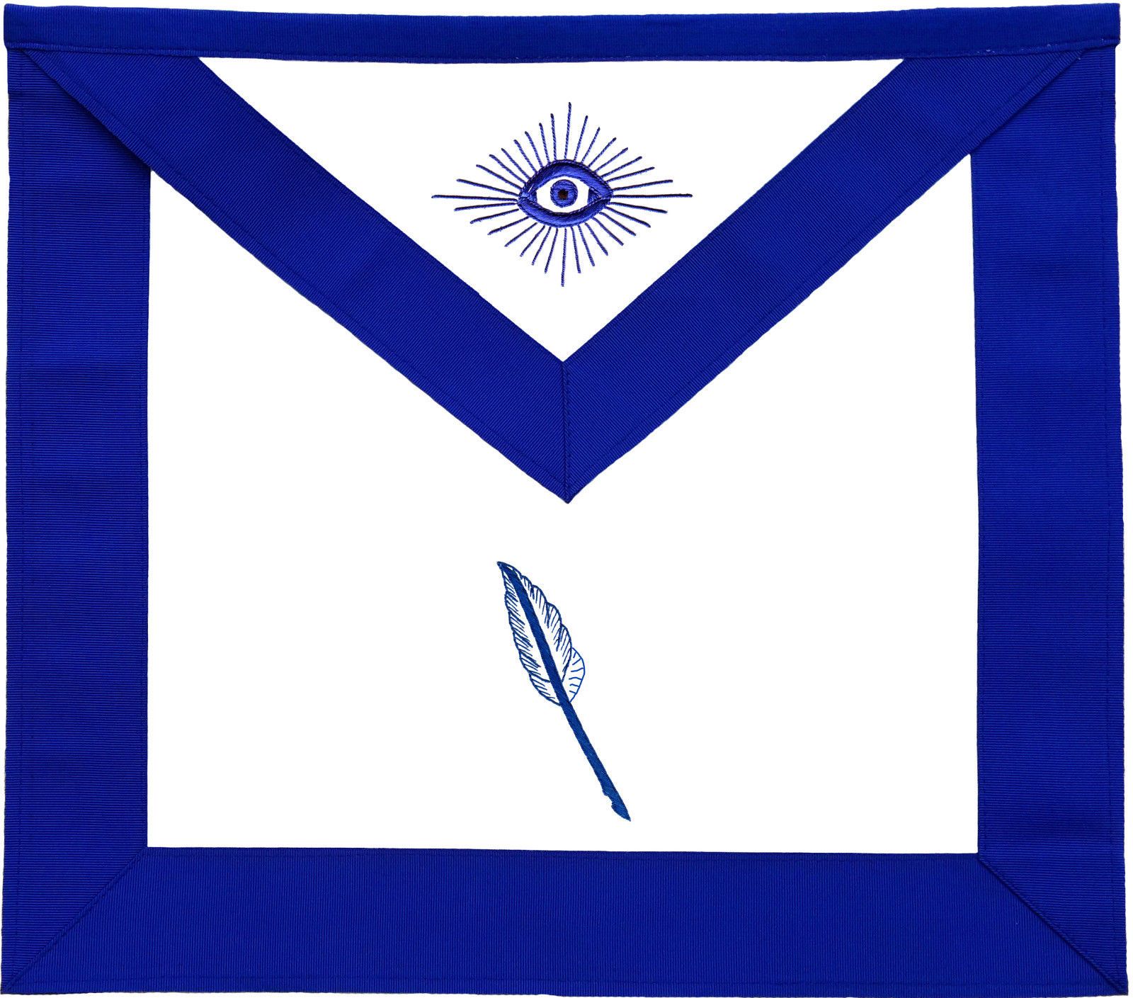 Officers Blue Lodge Officer Apron Set - Blue Ribbon Machine Embroidery (Set of 19) - Bricks Masons