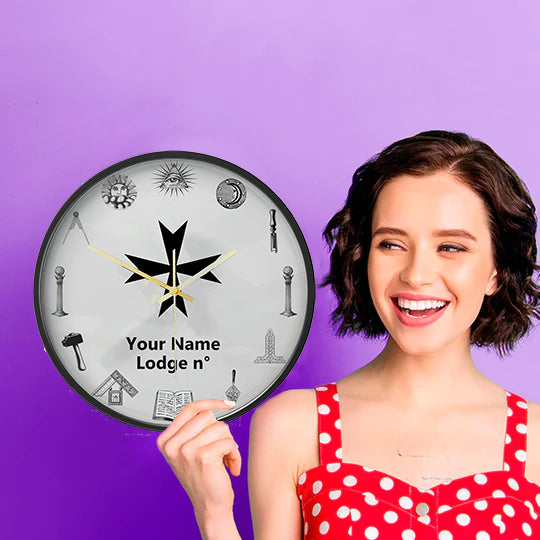 Order Of Malta Commandery Clock - Frame with LED - Bricks Masons