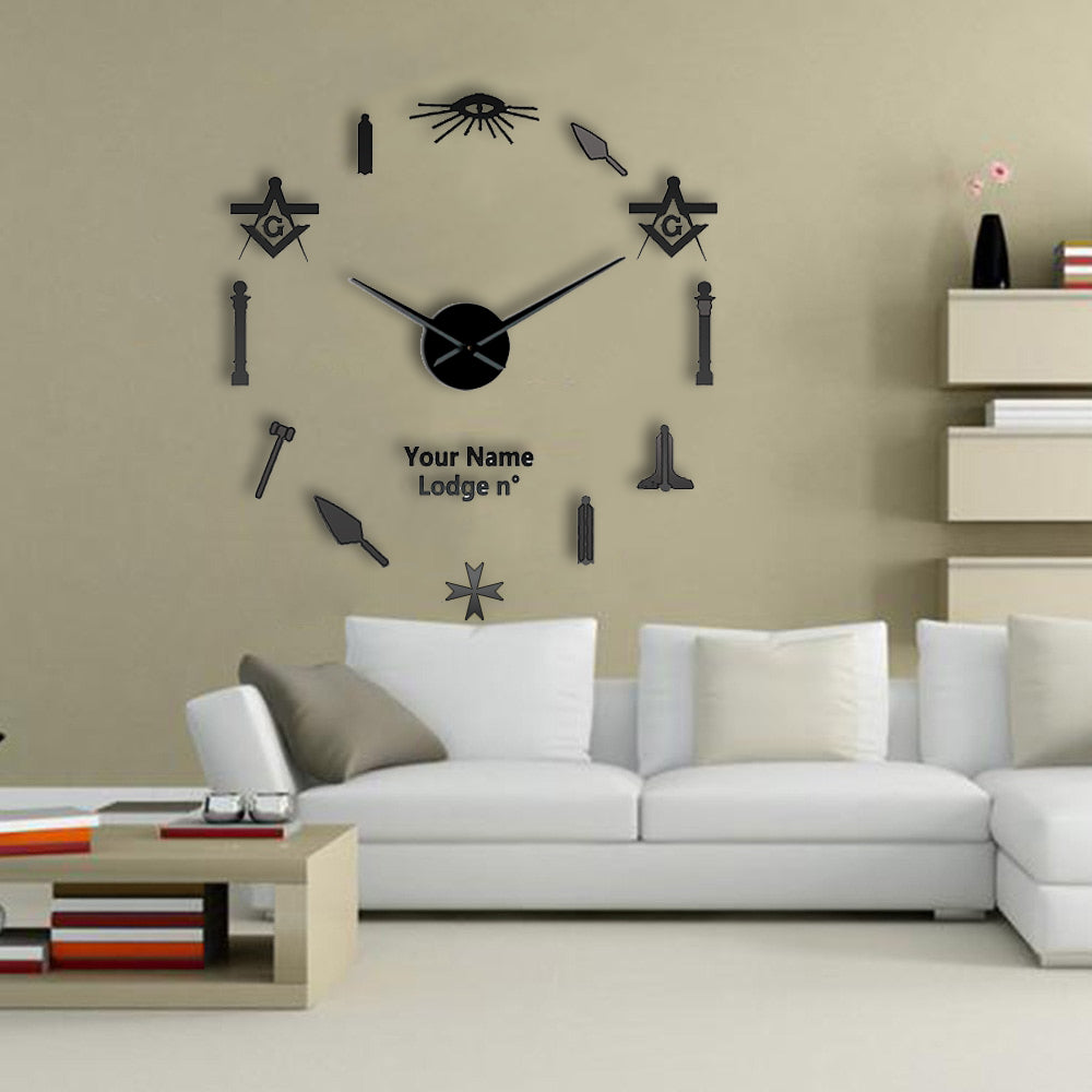 Order Of Malta Commandery Clock - Frameless Design - Bricks Masons