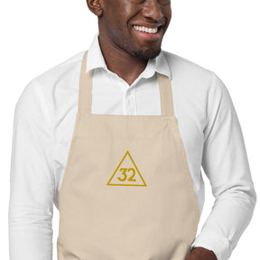 32nd Degree Scottish Rite Kitchen Apron - Various Organic Cotton Colors - Bricks Masons