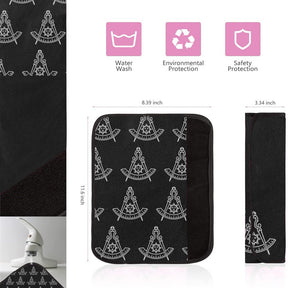 Past Master Blue Lodge California Regulation Seatbelt Cover - White & Gold - Bricks Masons