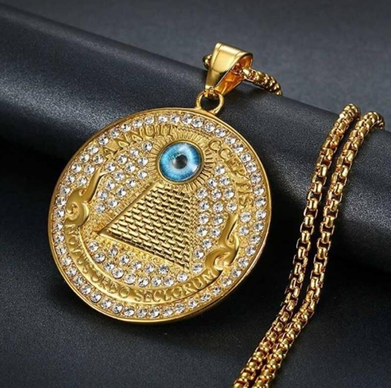 Eye Of Providence Necklace - NOVUS ORDO SECLORUM - Bricks Masons