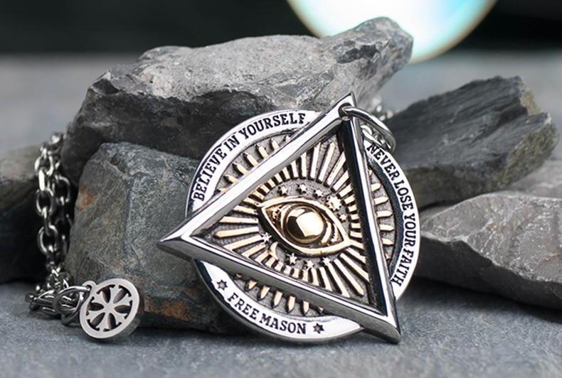 Eye of Providence Freemason Masonic Pendant Necklace - Bricks Masons