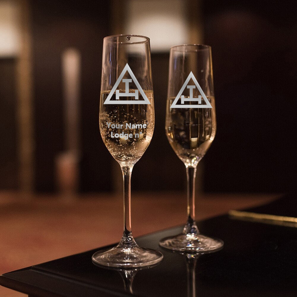 Royal Arch Chapter Champagne Flute - 2 Pieces Set - Bricks Masons